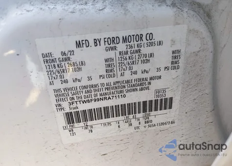 2022 Ford Maverick Xlt from USA, damaged, VIN 3FTTW8F99NRA71110